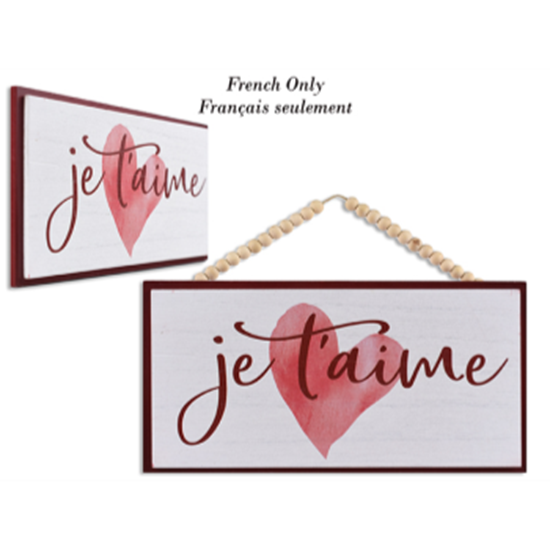 Image sur DECOR - JE T'AIME PLAQUE