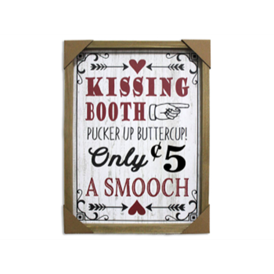 Image sur DECOR - 16"x12" VINTAGE KISSING BOOTH SIGN