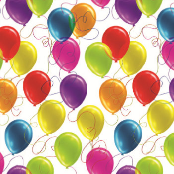 Picture of GIFT WRAP ROLL - BRIGHT BALLOON PATTERN 