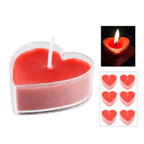 Image sur DECOR - HEART SHAPED TEALIGHTS - RED