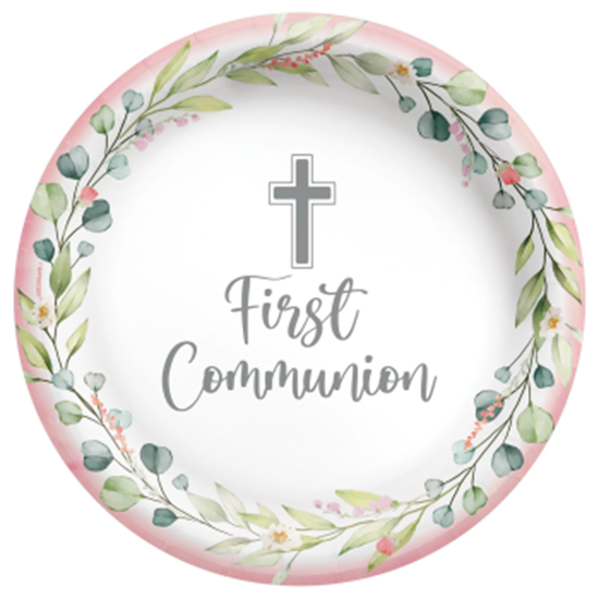Image sur TABLEWARE - MY FIRST COMMUNION 7" PLATES - PINK