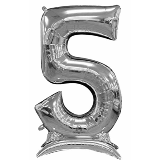 Image sur 50'' NUMBER 5 STAND-UP (AIR ONLY) SUPER SHAPE - SILVER