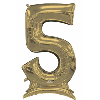 Image de 50'' NUMBER 5 STAND-UP (AIR ONLY) SUPER SHAPE - WHITE GOLD