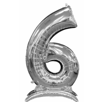 Image de 50'' NUMBER 6 STAND-UP (AIR ONLY) SUPER SHAPE - SILVER