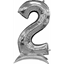 Image de 50'' NUMBER 2 STAND-UP (AIR ONLY) SUPER SHAPE - SILVER