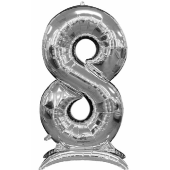 Image de 50'' NUMBER 8 STAND-UP (AIR ONLY) SUPER SHAPE - SILVER