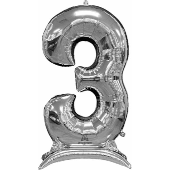 Image de 50'' NUMBER 3 STAND-UP (AIR ONLY) SUPER SHAPE - SILVER