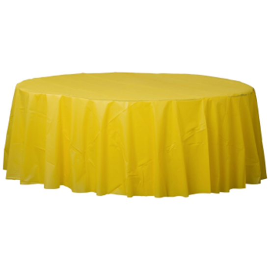 Image sur YELLOW SUNSHINE ROUND TABLE COVER 84"