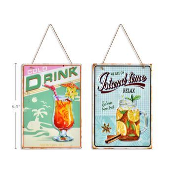 Picture of DECOR - METAL DRINK SIGNS ASSORTED 15.75" x 11"