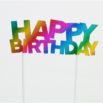 Image de DECOR - HAPPY BIRTHDAY CAKE TOPPER - RAINBOW