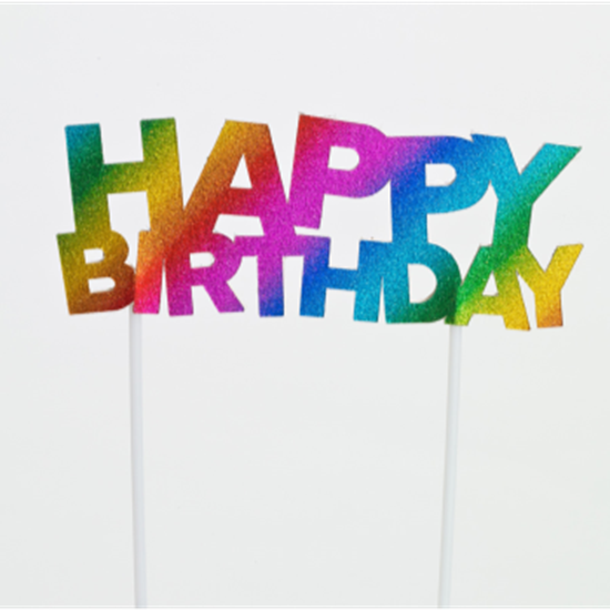 Picture of DECOR - HAPPY BIRTHDAY CAKE TOPPER - RAINBOW