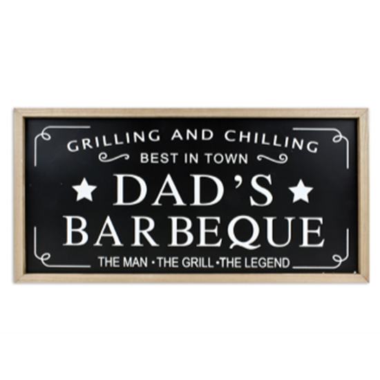Picture of DECOR - DAD BBQ WOODEN PLAQUE 31.5" x 15.75"