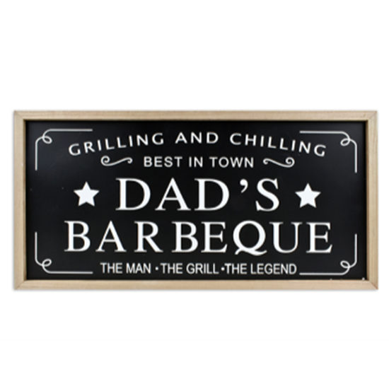 Image sur DECOR - DAD BBQ WOODEN PLAQUE 31.5" x 15.75"