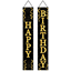 Image de DECOR - Happy Birthday Fabric Door Panel Set = Blk/Gold