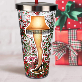 Picture of A CHRISTMAS STORY - LEG LAMP - GLITTER CUP WITH STRAW