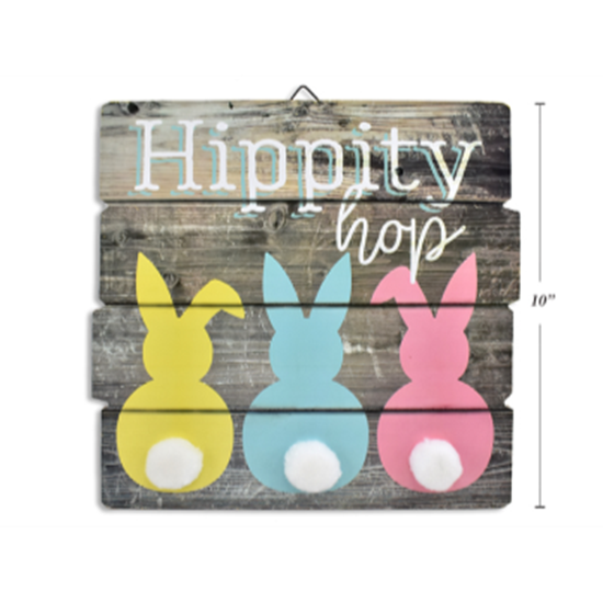 Image sur DECOR - EASTER METAL BUNNY PLAQUE 