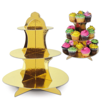 Picture of Cupcake Stand - Gold 13" high