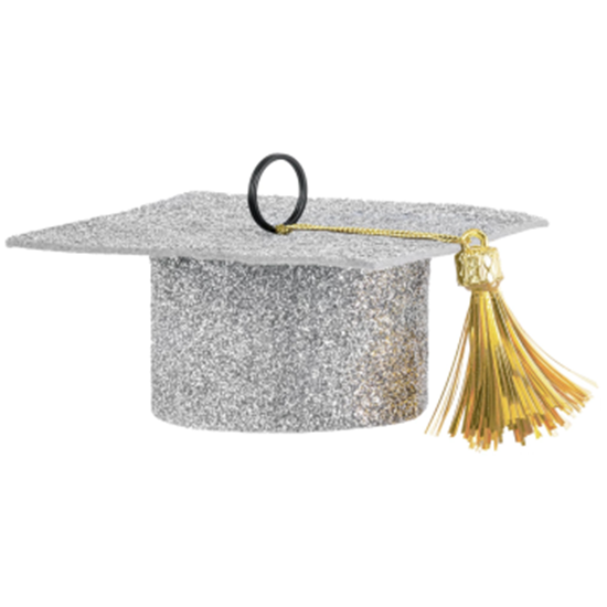 Image sur BALLOON - Felt Grad Cap Balloon Weight - Silver