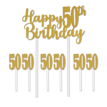 Picture of 50th - Birthday Cake Topper Set