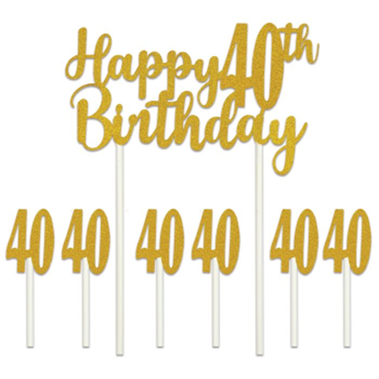 Image sur 40th - Birthday Cake Topper Set
