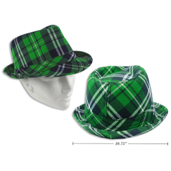 Picture of WEARABLES - ST PATS PLAID FEDORA 