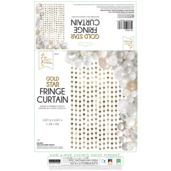 Picture of DECOR - STAR FRINGE FOIL CURTAIN - GOLD