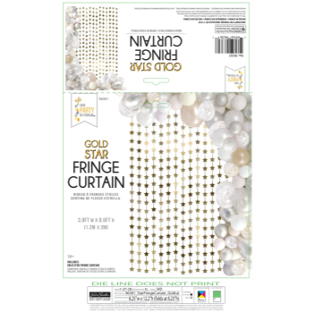 Image de DECOR - STAR FRINGE FOIL CURTAIN - GOLD