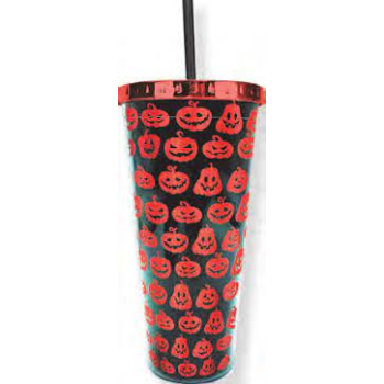 Image de PUMPKIN - FOIL CUP WITH STRAW