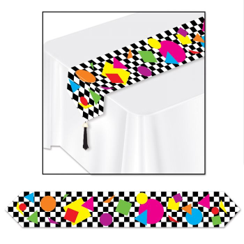 Picture of 80's - Printed Party Shapes Table Runner