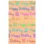 Picture of FOIL JUMBO GIFT WRAP 50' - HAPPY BIRTHDAY SCRIPT ON KRAFT