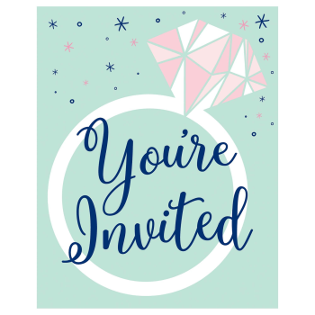 Image de TABLEWARE - Mint Bridal Shower Postcard Invite