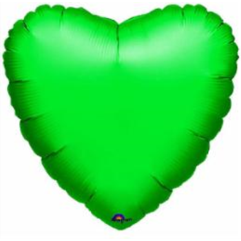 Image de 18" FOIL - METALLIC LIME GREEN HEART