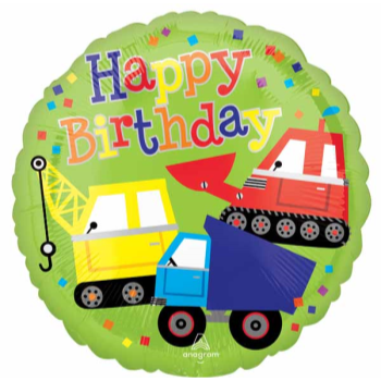 Image de 18" FOIL - HAPPY BIRTHDAY TRUCKS