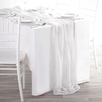 Image de Fabric Table Runner 10' - White