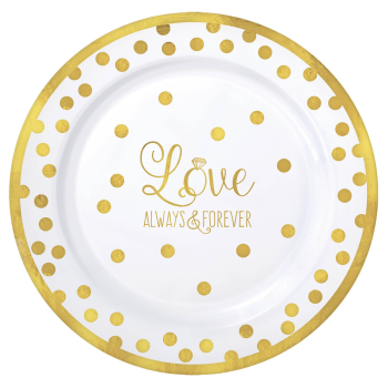 Image de Tableware - Love Round Premium Plastic Plates 7"