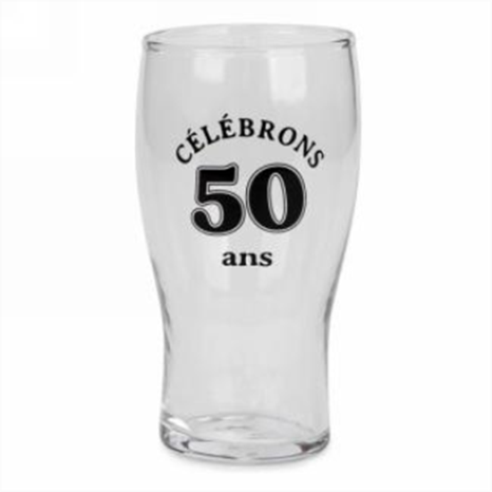 Picture of 50th BEER GLASS - FRENCH GLASS