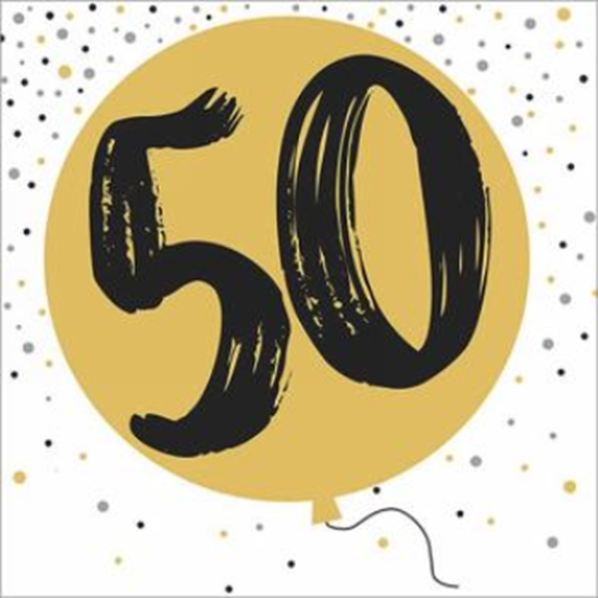 Image sur 50th BALLOON - LUNCHEON NAPKINS