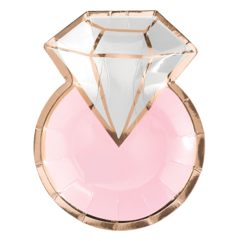 Image de Tableware - Metallic Shaped Plates 7" - Diamond Ring