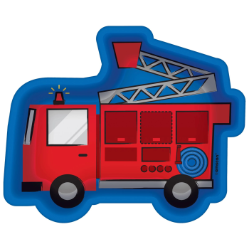 Picture of First Responders Fire Truck Shaped Plates 7"
