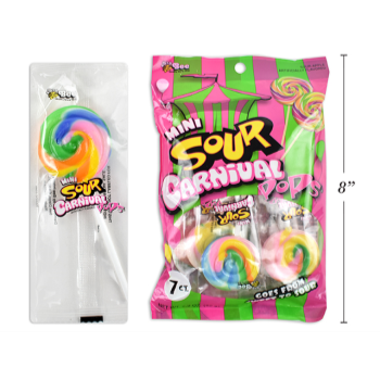 Image de CANDY - MINI CARNIVAL SOUR POPS - 7pc