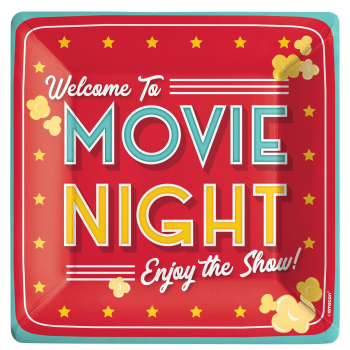 Picture of Movie Night Square Plates 10"