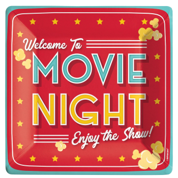 Image de Movie Night Square Plates 10"