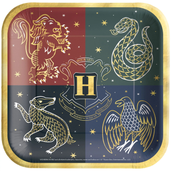 Picture of Harry Potter Hogwarts United 9" Metallic Plate Squares
