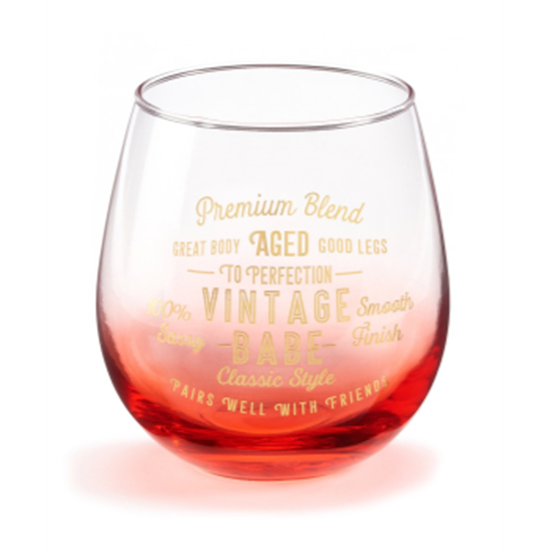 Image sur GIFTLINE - "VINTAGE BABE" STEMLESS WINE GLASS 16oz