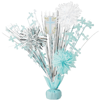 Picture of COMMUNION TINSEL BURST CENTER PIECE - BLUE