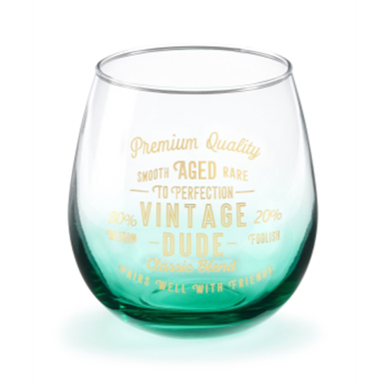 Image sur GIFTLINE - "VINTAGE DUDE" STEMLESS WINE GLASS 16oz