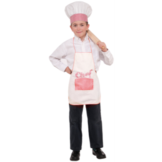 Image sur CHEF HAT AND APRON SET - RED