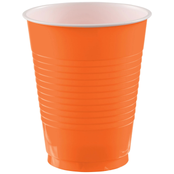 Picture of ORANGE 18oz PLASTIC CUPS - BIG PARTY PACK