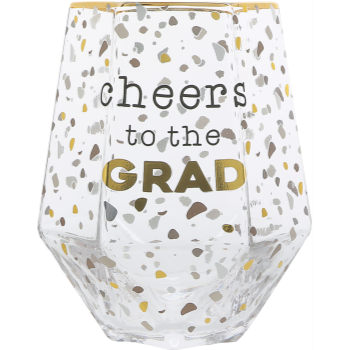 Picture of GIFT LINE - CHEERS TO THE GRAD GEOMETRIC GLASS