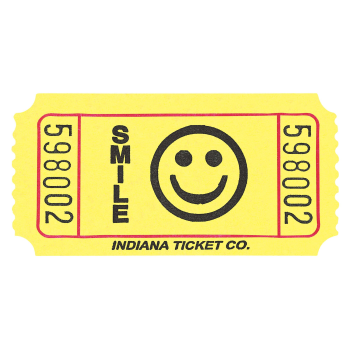 Picture of Single Admit Yellow Smiley Ticket Roll